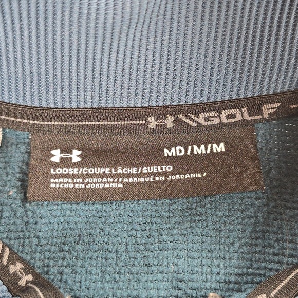 Under Armour Playoff 2.0 1/4 Zip Mens M Green Golf Loose Fit Performance Casual - Picture 5 of 10